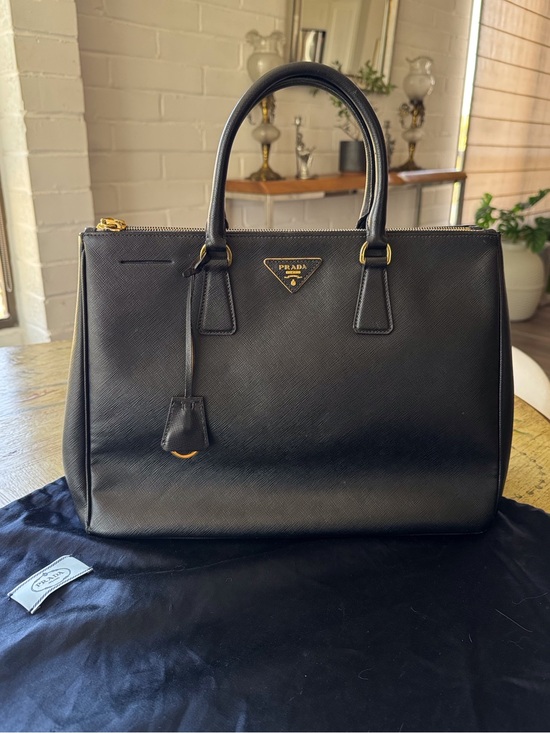 Prada Handbags - Prada Black Saffiano Leather Structured Satchel Handbag Authentic